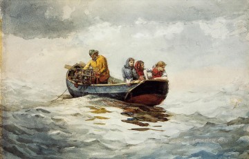 ウィンスロー・ホーマー Painting - カニ釣りリアリズム海洋画家ウィンスロー・ホーマー